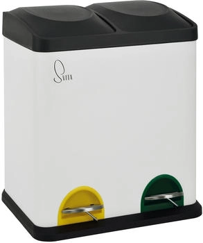 Svita TC2X15 Küchen-Eimer 30 L 2er- Mülltrennung Stahl Weiß