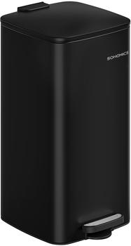 Songmics Mülleimer 30l Stahl tintenschwarz
