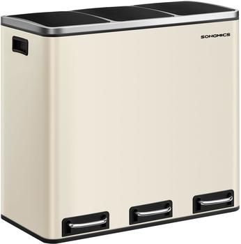 Songmics M&uuml;lleimer 3 x 18 L mit Deckel sandbeige