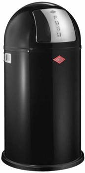 Wesco Pushboy Push Abfallsammler Stahlblech Schwarz 50 L