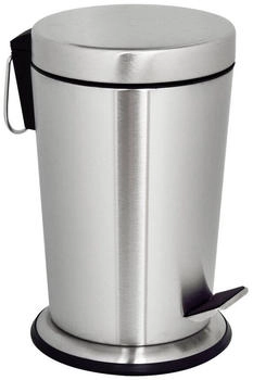MSV France Kosmetikeimer "Conic" Treteimer Abfalleimer - 3 Liter – mit herausnehmbaren Inneneimer - Silber (100630)