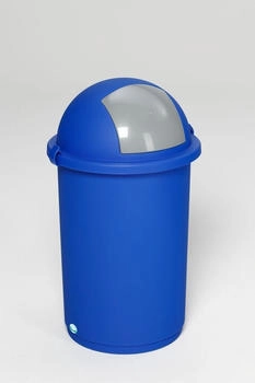 Proregal Robuster Abfallbehälter mit Einwurfklappe | 50 Liter, HxBxT 76x41x41cm | Kunststoff | Blau | Abfalleimer Müllkorb - blau RVA47-02