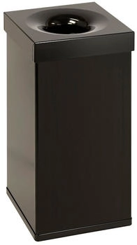 Proregal Selbstlöschender eckiger Abfallsammler aus Aluminium | 55 Liter, HxBxT 60x30x30cm | Schwarz (RVB5-01)