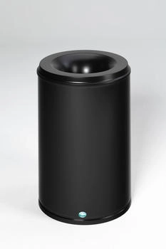 Proregal Selbstlöschender Papierkorb | 110 Liter, HxBxT 75x46,5x46,5cm | Verzinkter Stahl | Schwarz | Papiereimer für Papier (RVA96-35)