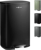 Maxcraft - M&uuml;lleimer / Treteimer Mit Soft Close Deckel - 50 Liter In Schwarz