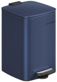 Songmics Kosmetikeimer, Abfalleimer, Tretmülleimer, mit Inneneimer, Offenhaltefunktion, Mitternachtsblau, 28.5 cm x 40.4 cm x 34 cm (LTBDE592Q02)