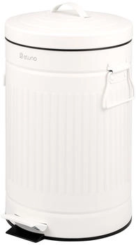 eluno Abfalleimer VINTAGE 12l aus weißem Metall (90118)