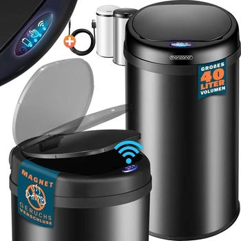 Monzana Sensor Schwarz Edelstahl 40L (109768)