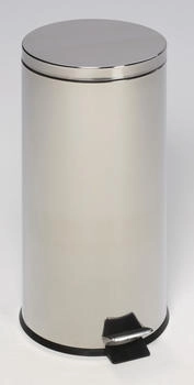 Proregal Robuster Tretabfallsammler mit Fußpedal & Inneneimer mit Griff | 30 Liter, HxBxT 64x29x29cm | Edelstahl | Silber | Abfalleimer - RVA82-15
