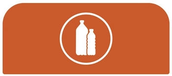 Proregal Hinweistafel aus verzinktem Stahl für Rubbermaid Recycling-Station Kunststoff | 57 Liter | Orange (RVB134-01)
