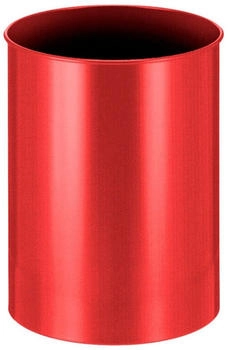 Proregal Stillvoller runder Metall Papierkorb | 30 Liter, HxØ 47x33,5cm | Rot (RVB27-13)