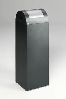 Proregal Selbstlöschender Wertstoffsammler rund | 89 Liter 104,5x32x32cm Grau-Silber | silber RVA23-17