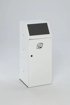 Proregal Robuster Wertstoffsammler mit Fronttür & Klemmring | 105x40x40,5cm Anthrazit | weiß RVA36-03