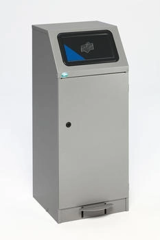 Proregal Selbstlöschender Wertstoffsammler mit Fußpedale | 78 Liter, HxBxT 100,5x40,5x47,5cm | Verzinkter Stahl | Grau (RVA28-02)