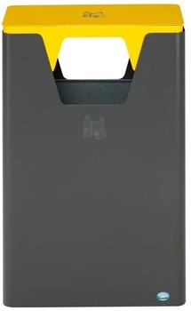 Proregal Robuster Wertstoffsammler mit abnehmbarem Deckel | 60 Liter 82,5x50x25cm Gelb | grau RVA8-02