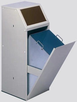 Proregal Robuster Wertstoffsammler mit Einwurfklappe | für Biomüll | Stationär | 69 Liter 103x45,5x45,5cm Braun (RVA35-20)