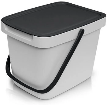 YourCasa Komposteimer 6l mit Wandhalterung Grau (NHW6)