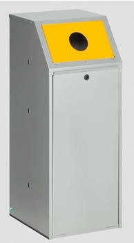 Proregal Robuster Wertstoffsammler mit Klapptür | für Wertstoffe | 70 Liter, HxBxT 100x40x40cm | Verzinkter Stahl | Grau (RVA34-01)