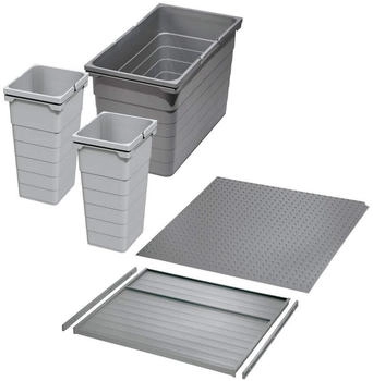 Sotech SO-TECH® Mülltrennsystem Ninka Abfalltrennsystem eins2vier alugrau 2x 11,5L, 1x 25L, für Korpusbreite 500 mm Höhe 330 mm (AA26538)