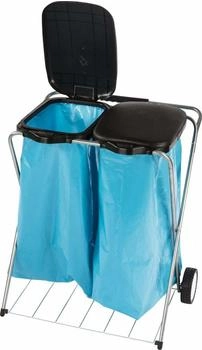 Fortis Abfallsammler 2x120 l, fahrbar, mit Deckel, schwarz (5992)