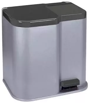 Proregal Tretabfalleimer mit zwei Inneneimer | Duo | 21 Liter Fassungsvermögen | Silber
