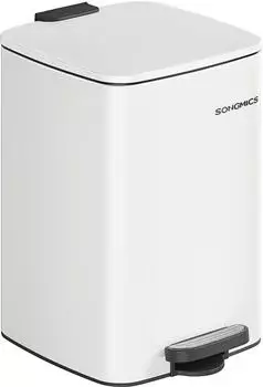 Songmics Küche, Tretmülleimer, mit Inneneimer, Offenhaltefunktion (LTBDE592W02)