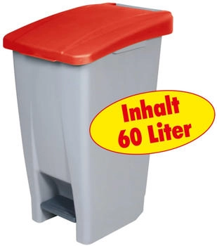 BRB Tret-Abfalleimer 60l rot