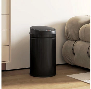 HomCom Sensor-Mülleimer-Edelstahl, Kunststoff-32L x 30,5B x 51H cm-Schwarz