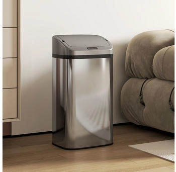 HomCom Sensor-Mülleimer-ABS, Edelstahl-33L x 25B x 69H cm-Silber