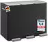 Wellgro Mülleimer Küche 45 Liter schwarz 3 Fächer (3 x 15 Liter)