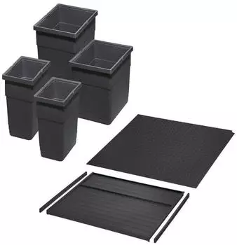 Sotech eins2vier Abfalltrennsystem KB 600mm, 2x6L + 2x13,5L, dunkelgrau, Blum Tandembox