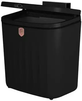 BerlingerHaus Schrankt&uuml;r-M&uuml;lleimer Black Rose Collection 7l Kunststoff (BH-8609)