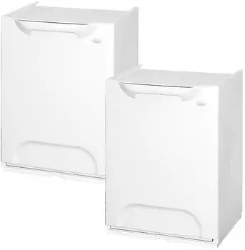Wellhome Recyclingbeh&auml;lter 2er-Set, Polypropylen, Wei&szlig;, 40L gesamt (PK3072)