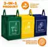 Tresko Mülltrennsystem 3er Set Papier, Plastik & Glas mit Transportgriff (MTS-001)