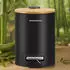 Songmics Tretmülleimer mit Bambusdeckel, Softclose, 3L, tintenschwarz (LTB113BZ01)