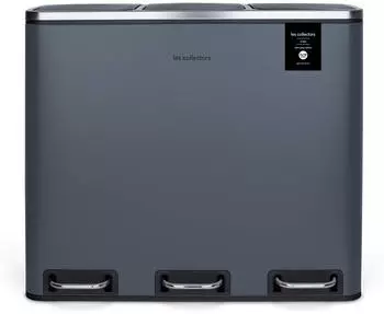 Les Collectors N&deg;984 Recycling-Treteimer 54L 3 F&auml;cher Dunkelgrau Metall (N&deg;984)