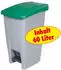 BRB Tretabfalleimer mit Rollen 60L, grau/grün, HACCP (69642)