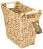 HMF Papierkorb Büro mit Holzgriffen geflochten aus Wasserhyazinthe Trapez 36 x 19 x 33 cm
