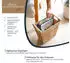 HMF Papierkorb Büro mit Holzgriffen geflochten aus Wasserhyazinthe Trapez 36 x 19 x 33 cm