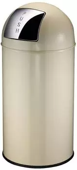 Proregal Abfallbeh&auml;lter mit Pushdeckel & Inneneimer, Metall, Creme, 40L (PR_RVB36-07)