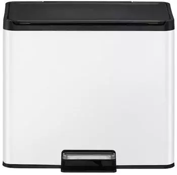 Proregal Rechteckiger Treteimer Edelstahl Soft-Close & Stay-Open 29L, Wei&szlig; (PR_RVB184-05)