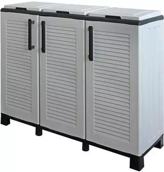 Art Plast M&uuml;lltrennungsschrank f&uuml;r den Garten, Polypropylen, 3 Beh&auml;lter, 1020x370x900mm (ZA2818)