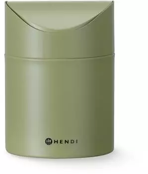 Hendi Tischabfalleimer mit Schwingdeckel 1,2L Metall gr&uuml;n (440780)