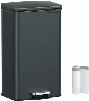 Songmics Tretm&uuml;lleimer mit Deckel, Stahl, Softclose, 40L, anthrazitgrau (UKLTB540G02)