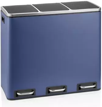 HJH Office Clean 9 M&uuml;lltrennsystem Treteimer 3x18L, blau