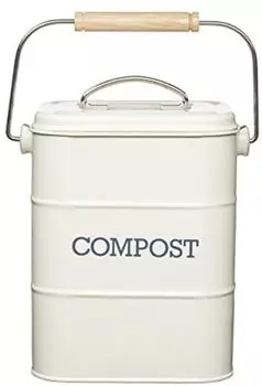 Kitchen Craft Living Nostalgia Komposteimer 3L, Stahl, antik-creme (Living Nostalgia)