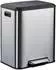 Relaxdays Treteimer mit Mülltrennsystem 2 Fächer 2x15L schwarz/silber (10051210_55)