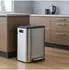 Relaxdays Treteimer mit Mülltrennsystem 2 Fächer 2x15L schwarz/silber (10051210_55)
