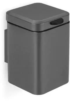 Relaxdays Kosmetikeimer Wandmontage 3l, grau/schwarz