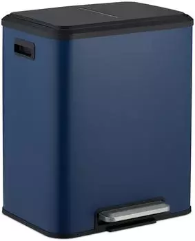 Relaxdays Mülleimer mit Mülltrennsystem 2 Fächer 2x15L